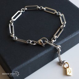 チェーンブレスレット レディース 女性 ロールチェーン フィガロ シルバー ステンレス 金属アレルギー対応