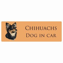 ドッグ カーステッカー イラスト付 Dog in Car チワックス 黒 Bタイプ セーフティサイン 犬種別 長方形 15x5cm シール リア あおり運転対策 Dog Sticker 屋外 屋内 防水 かわいい おしゃれ 安全対策 カーサイン