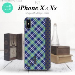 【iPhoneX】【スマホケース/スマホカバー】【アイフォンX】iPhoneX スマホケース ケース アイフォンX イニシャル タータン・ドット 青 nk-ipx-1534ini【メール便送料無料】