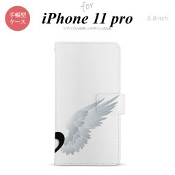 iPhone11Pro iPhone11 Pro 手帳型スマホケース カバー 翼 ペア 左 白  nk-004s-i11p-dr788
