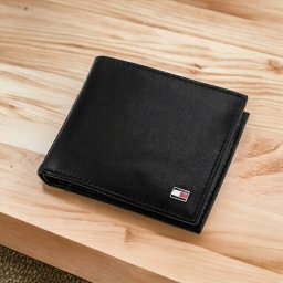 トミー ヒルフィガー 財布 メンズ ブランド 二つ折り財布 革 レザーウォレット 小銭入れあり Oxford 31TL25X003-001 ブラック プレゼント 実用的
