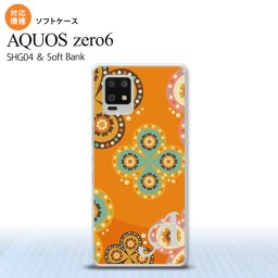 SHG04 SHG04 ZERO6 AQUOS zero6 スマホケース ソフトケース エスニック 花柄 オレンジ +アルファベット メンズ レディース nk-zero6-tp1585i