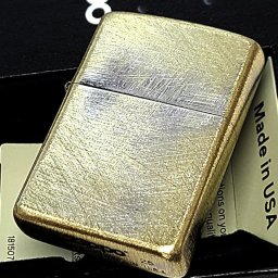 ZIPPO ライター アンティークゴールド ブラス ユーズド加工 おしゃれ シンプル ヴィンテージ加工 金 ビンテージ風 メンズ かっこいい  ギフト プレゼント
