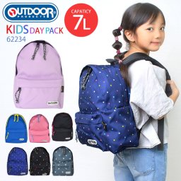 キッズ リュック OUTDOOR PRODUCTS リュックサック アウトドア プロダクツ 62234 7L ハーネス付き 子供 通学 通勤 軽量 小さめ B5 通園 幼稚園 小学生 リュック かわいい おしゃれ 男の子 女の子 ドット 黒 キッズリュック アウトドア 送料無料 防災