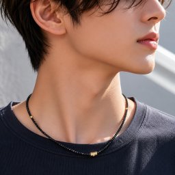 【金運のお守り】 一点物［ラグジュアリーK18ゴールド ブラックオニキス］ネックレス ケース付 金運 勝負運 ルチル数珠 お守り 天然石 ブレスレット 京海堂 KGn1 母の日ギフト 開運アイテム 上質な贈答品