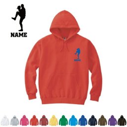 ピッチャー/名入れフーデッドパーカー スポーツシルエット名入れ 左胸ワンポイント  部活 卒団記念品 母の日のプレゼント 卒部記念 卒団記念品 クラブ　野球 ベースボール 甲子園【cf_mlh】 甲子園
