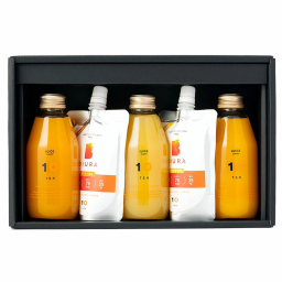 愛媛みかん 100％ ストレートジュース 飲み比べ 3本 (200ml) BIURA ゼリー 食べ比べ 2個（2種類） 詰め合わせ ギフト セット 箱入り のし対応 手提げ袋付 内祝い お見舞い 誕生日 お返し 贈答用 10FACTORY 3+BIURA2