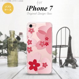 【iPhone7】【スマホケース/スマホカバー】【アイフォン７】iPhone7 スマホケース カバー アイフォン７ ソフトケース 花柄・サクラ 赤 nk-iphone7-tp056【メール便送料無料】