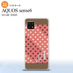 SH-54B SHG05 AQUOS sense6 スマホケース ソフトケース ドット 水玉 C 赤 茶 +アルファベット メンズ レディース nk-sens6-tp1645i