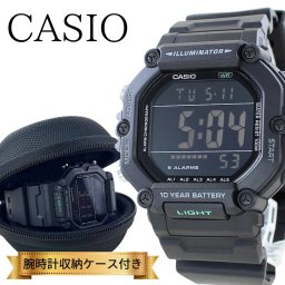 カシオ メンズ 腕時計 10年電池 ブラック 黒 デジタル 大画面 100m防水 CASIO 海外モデル スポーツウォッチ アウトドア 男性 プレゼント 収納ケース付き 成人 卒業 入学