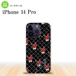 iPhone14 Pro iPhone14 Pro スマホケース 背面ケース ハードケース 花柄 バラ 編み 黒 +アルファベット 2022年 9月発売 nk-i14p-267i