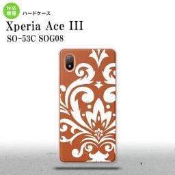 SO-53C SOG08 ワイモバイル Xperia Ace III スマホケース 背面ケース ハードケース ダマスク D 白 2022年 6月発売 nk-so53c-1037
