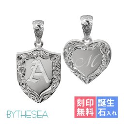 ハワイアンジュエリー イニシャル ペアペンダントトップ 2個セット 刻印 無料 誕生石入れ可 ネックレス 選べる シルバー925 ネックレス チェーン別売 ペンダントヘッド カップル 夫婦 プレゼント 夏 サマー 【品番：SP314P】