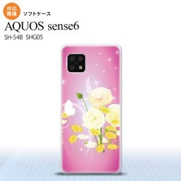SH-54B SHG05 AQUOS sense6 スマホケース ソフトケース 花柄 ミックス D ピンク メンズ レディース nk-sens6-tp285