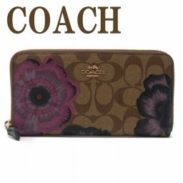 コーチ COACH 財布 レディース 長財布 花 フローラル ラウンドファスナー 6657IMROJ ブランド 人気