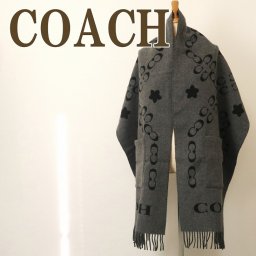 コーチ COACH マフラー レディース 花 フローラル ウール ポケット 大判 4628BLK ブランド 人気