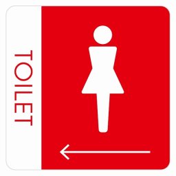 トイレ 御手洗 TOILET トイレマーク A1女 左 矢印 ピクトサイン ステッカー シール 塩ビ製 サイン ウォールステッカー インテリア 施設 案内