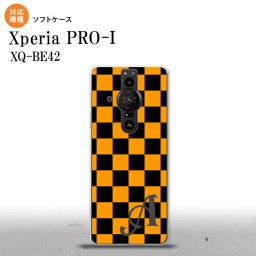 Xperia PRO I Xperia PRO-I スマホケース 背面ケースソフトケース スクエア 黒 オレンジ +アルファベット 背面カバー android nk-xproi-tp761i