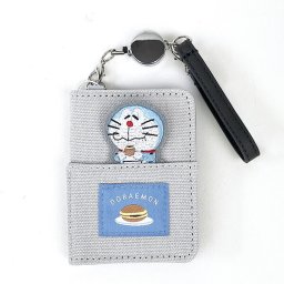 ドラえもん ひょっこり刺繍 2つ折りパスケース 定期入れ ICカードケース