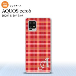 SHG04 SHG04 ZERO6 AQUOS zero6 スマホケース ソフトケース チェック B 赤 +アルファベット メンズ レディース nk-zero6-tp432i