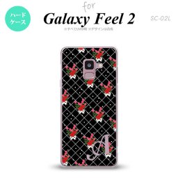 Galaxy Feel 2 ギャラクシー フィール 2 SC-02L スマホケース カバー ハードケース 花柄・バラ（K） 黒 イニシャル 対応 nk-sc02l-267i[スマホ,スマホケース,スマホカバー,ケース,カバー,ジャケット]