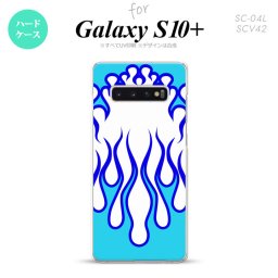 SC-04L SCV42 Galaxy S10+ スマホケース ハードケース ファイヤー 炎 白 青 メンズ レディース nk-s10p-1308