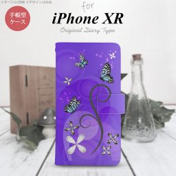iPhoneXR iPhone XR 手帳型スマホケース カバー バタフライ 蝶 紫  nk-004s-ipxr-dr224