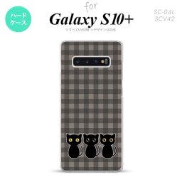 SC-04L SCV42 Galaxy S10+ スマホケース ハードケース 猫 イラスト グレー メンズ レディース nk-s10p-1136