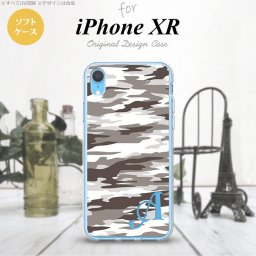 iPhoneXR iPhone XR スマホケース ソフトケース タイガー 迷彩 B グレー +アルファベット メンズ レディース nk-ipxr-tp1161i