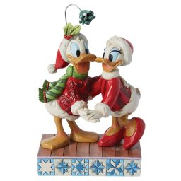 ジム ショア Jim Shore ディズニー トラディション Disney Traditions ドナルド ＆ デイジー ヤドリギ 置物 フィギュア 人形 6015004 ドナルドダック インテリア クリスマス