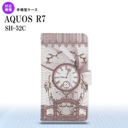 SH-52C AQUOS R7 手帳型スマホケース カバー 時計 妖精 シック  nk-004s-r7-dr1254