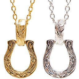 ハワイアンジュエリー ネックレス ミニチュア ホースシュー 馬蹄 ペンダント 金属アレルギー対応 サージカル ステンレス ギフト インスタ