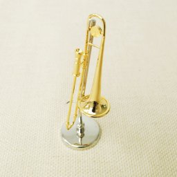 ミニチュア楽器！トロンボーン　1／12　スケール（ゴールド）♪この商品はお取り寄せ商品です♪♪【楽器-音楽雑貨】