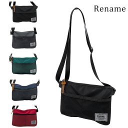 【クリックポスト/時間指定不可】【Rename】 rsn71019 メッシュポケットナイロンサコッシュ 斜め掛け かばん 使いやすい 軽量 ユニセックス プレゼント ブラック