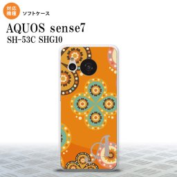 sense7 sense7 スマホケース 背面ケースソフトケース エスニック 花柄 オレンジ +アルファベット 2022年 11月発売 nk-sens7-tp1585i