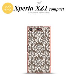 【SO02K】【スマホケース/スマホカバー】【エクスペリア XZ1】SO02K スマホケース Xperia XZ1 Compact SO-02K カバー エクスペリア XZ1 ダマスク柄 茶×白 nk-so02k-tp457【メール便送料無料】