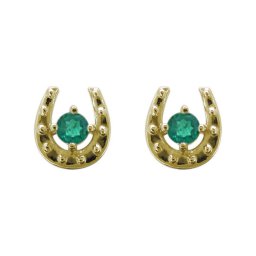 レディース スタッドピアス 18k ホースシュー エメラルド ピアス 18k 18金 プレゼント 母の日 2024