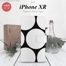 iPhoneXR iPhone XR 手帳型スマホケース カバー 水玉 黒 白  nk-004s-ipxr-dr1113