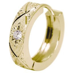 フープピアス 10k メンズ 片耳用 ピアス フープ 男性 中折れ式 10金 ダイヤモンド 4月誕生石 小さめ 父の日 2024