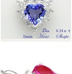【完全無色透明Fカラー】K18YG/PG【0.24ct】ハートカット＆ダイヤモンドネックレス［SIクラス F～Dカラー 無色透明 GOOD～VERYGOOD］5mmハートシェイプ タンザナイト サンタマリアアクアマリン ピンクトルマリン オパール 誕生石 誕生日 記念日【送料無料】    LPN-239B