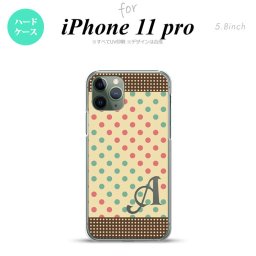 iPhone11Pro iPhone11 Pro スマホケース ハードケース ドット 水玉 C ベージュ ミント +アルファベット メンズ レディース nk-i11p-1647i