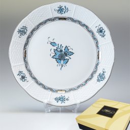 ヘレンド HEREND プレート アポニーターコイズ プラチナ 食器 25cm 皿 524000 ATQ3-PT 【00524000-ATQ3-PT】 内祝い 洋食器 送別会 誕生日 お中元 結婚祝い 結婚式 高級【スペシャルラッピング660円(別売り)】 父の日 母の日 即日発送 成人祝い ホワイトデー