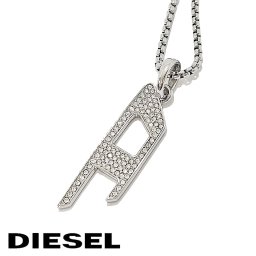 DIESEL ディーゼル ネックレス DX1624040 メンズ Dマーク ステンレス クリスタル シルバー 海外正規品 無料ラッピング可