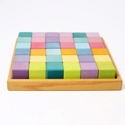 にじのキューブパステル・小・36pcs  | 誕生日プレゼント 1歳 おもちゃ 子供 男の子 女の子   子供 知育玩具 女の子 男の子 キッズ 幼児 子ども 木製 グリムス