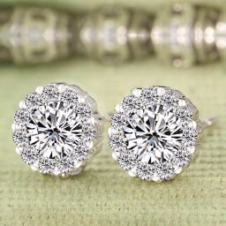 ピアス 両耳用 キュービックジルコニア ホワイト 真鍮 シルバー スタッド ラウンド ヘイロー シンプル 上品 エレガント おしゃれ きれいめ e13060102