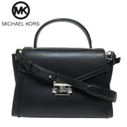マイケルコース ブティック Michael Kors ハンドバッグ 30T8SXIS2L レザー WHITNEY / MD TH SATCHEL 2WAY ハンドバッグ BLACK(ブラック)【レディース】