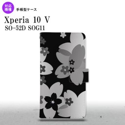 Xperia10V Xperia10V 手帳型スマホケース カバー 花柄 サクラ 黒 2023年 7月発売 nk-004s-xp105-dr061
