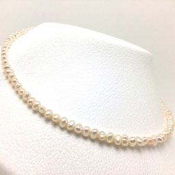 真珠 ネックレス パール 淡水真珠 4.0-5.0mm 淡オレンジ マグネット クラスップ 73798 イソワパール