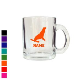 「アシカ」名入れグラスマグ スモールジョッキ 名入れジョッキ  生ビール マイジョッキ ビアグラス タンブラー お祝い ギフト ビアジョッキ【cb】 350ml ジュース 飲料 食器 グラス マグ 透明マグ
