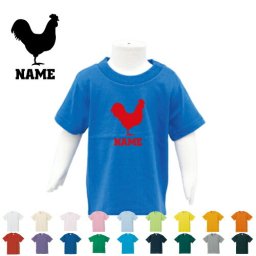 「ニワトリ」名入れTシャツ/ベビー服、キッズ服、お名前、子供服、キッズウェア、こども服、入園、入学、新学期、幼稚園、保育園、小学校、ベビーウェア、入園祝い、入学祝い、チキン、鶏【ネコポス発送可】【cf_bst】